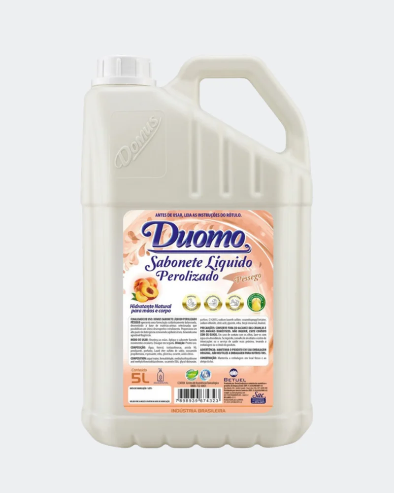 Duomo Sabonete Líquido Perolizado Pêssego - 5L (frasco leitoso)
