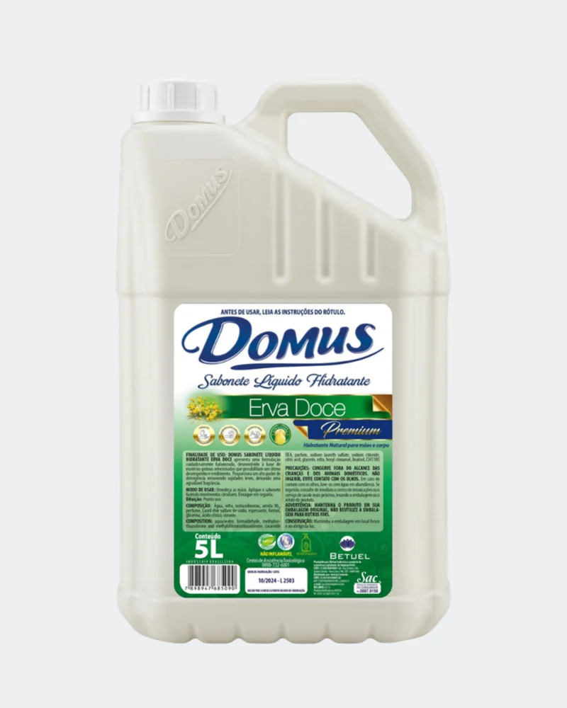 Domus Sabonete Líquido Hidratante Erva Doce - 5L (frasco leitoso)